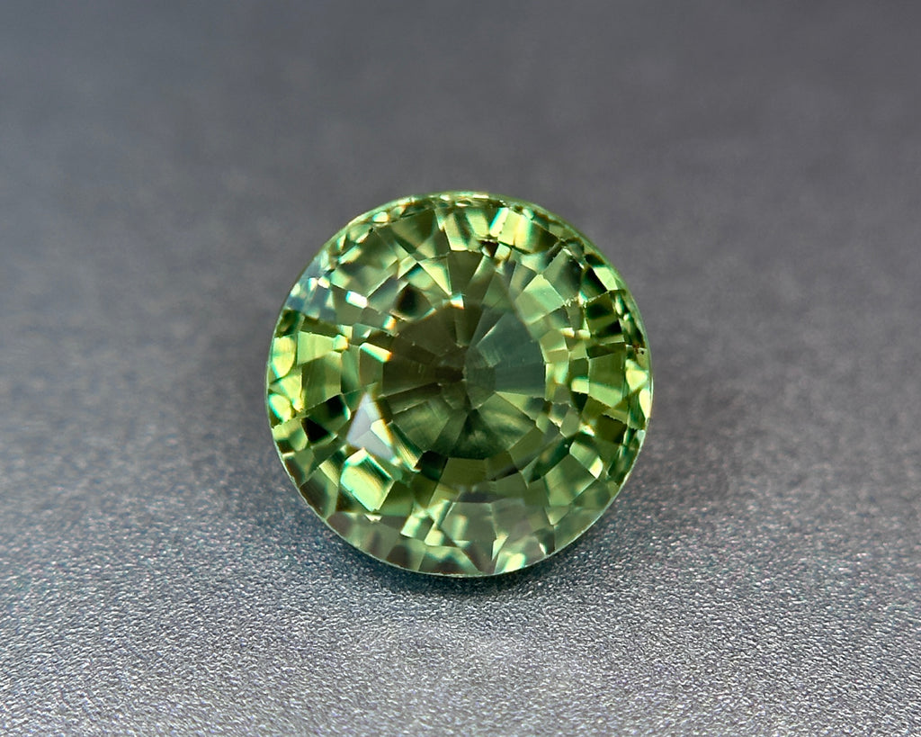 1.23 Carat Round Natural Green Sapphire
