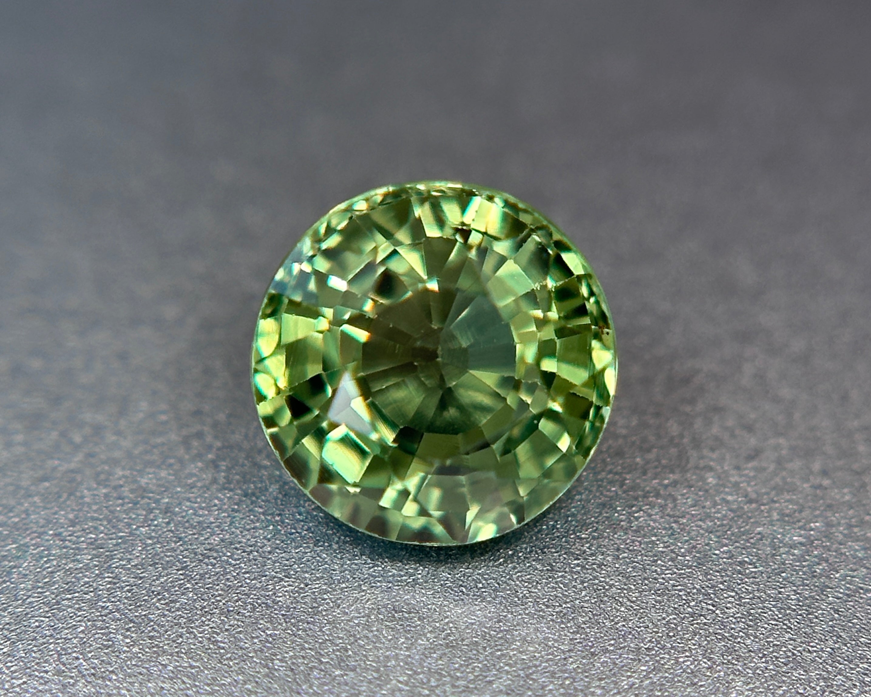 1.23 Carat Round Natural Green Sapphire