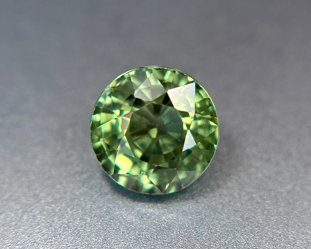 1.23 Carat Round Natural Green Sapphire