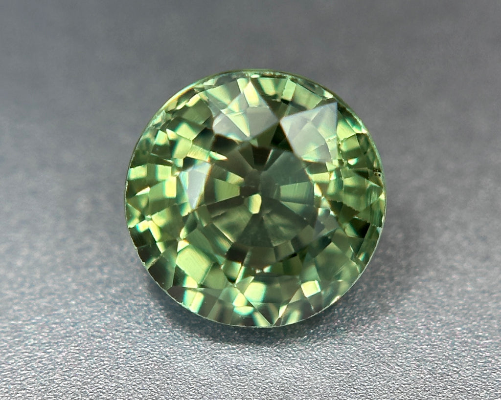 1.23 Carat Round Natural Green Sapphire