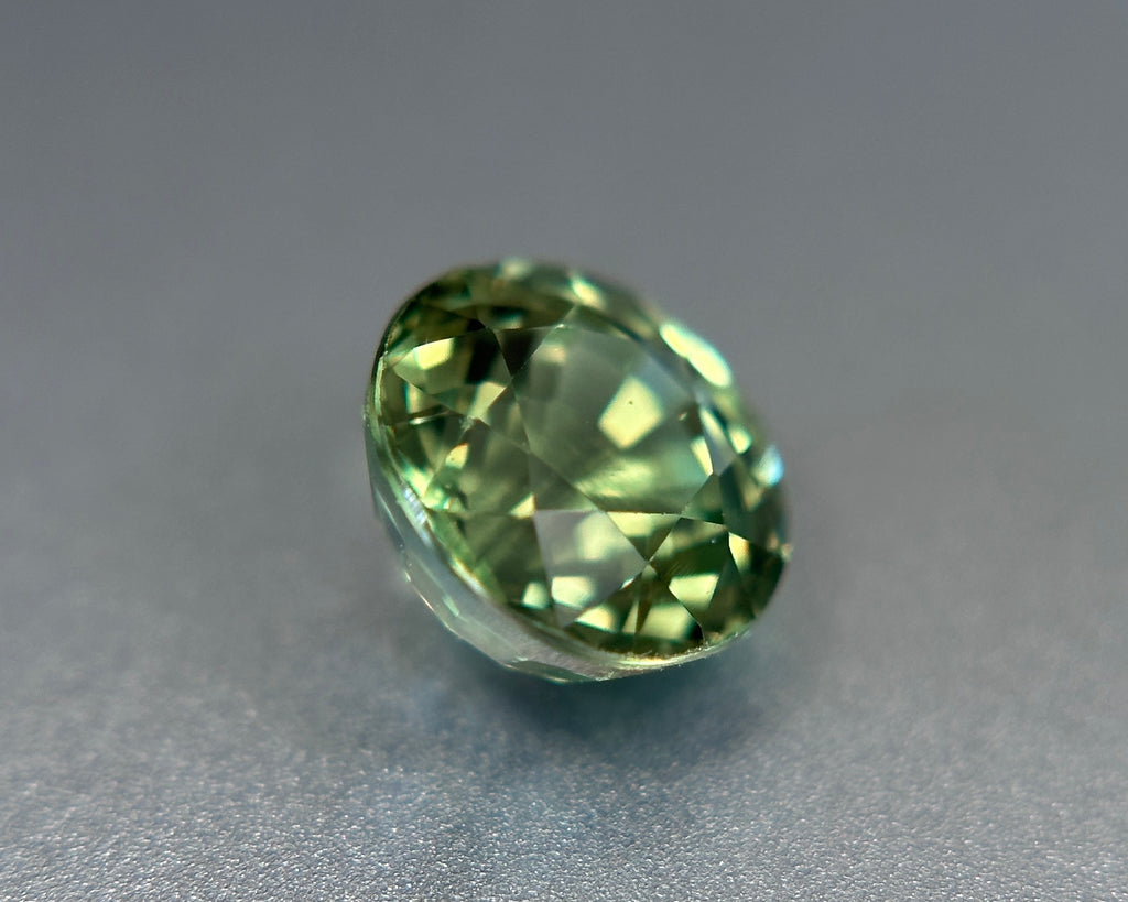 1.23 Carat Round Natural Green Sapphire