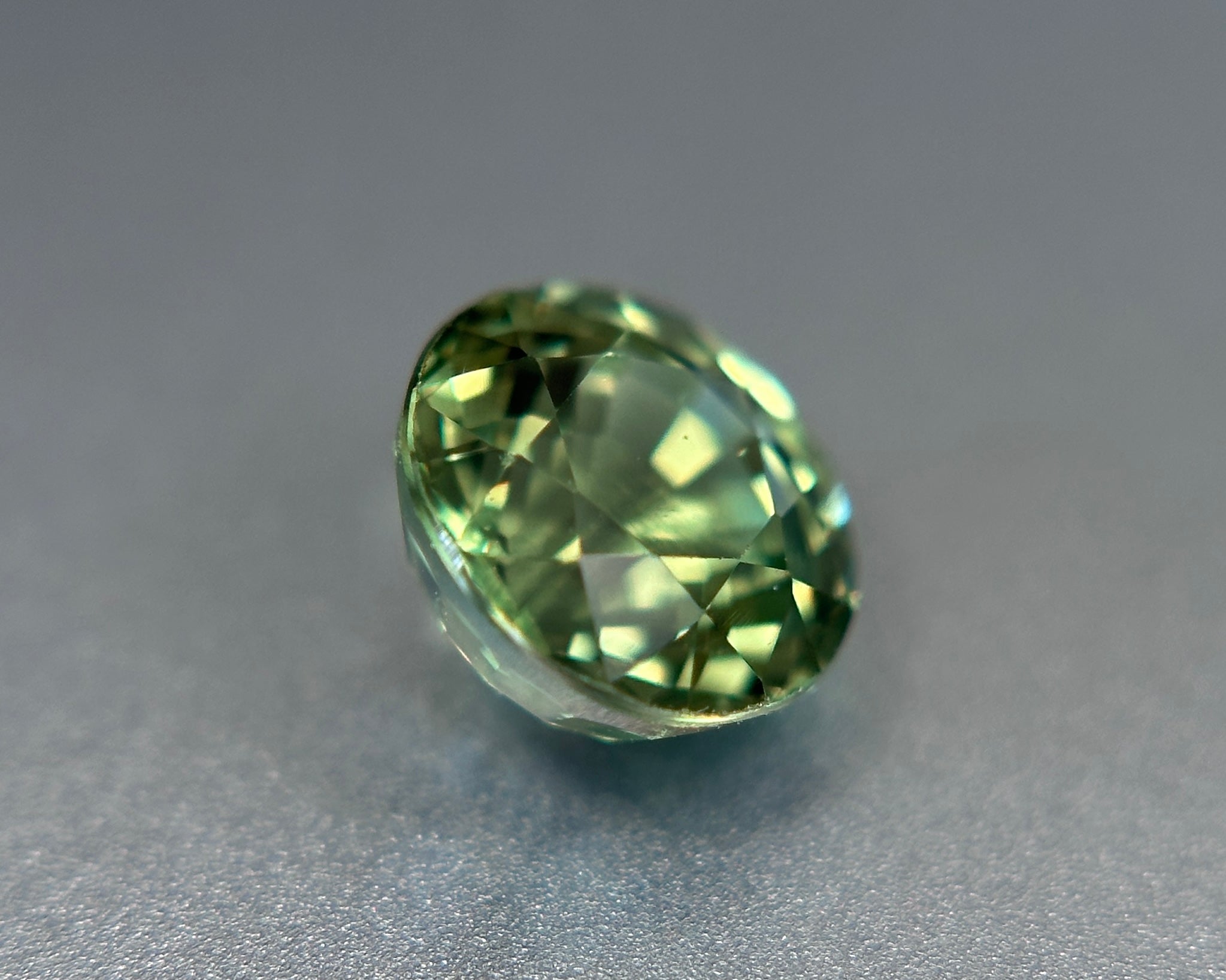 1.23 Carat Round Natural Green Sapphire