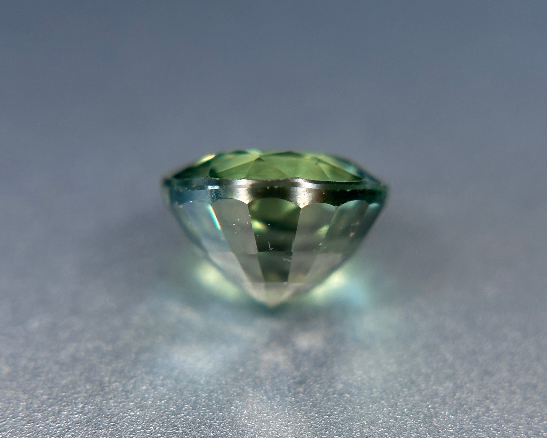 1.23 Carat Round Natural Green Sapphire