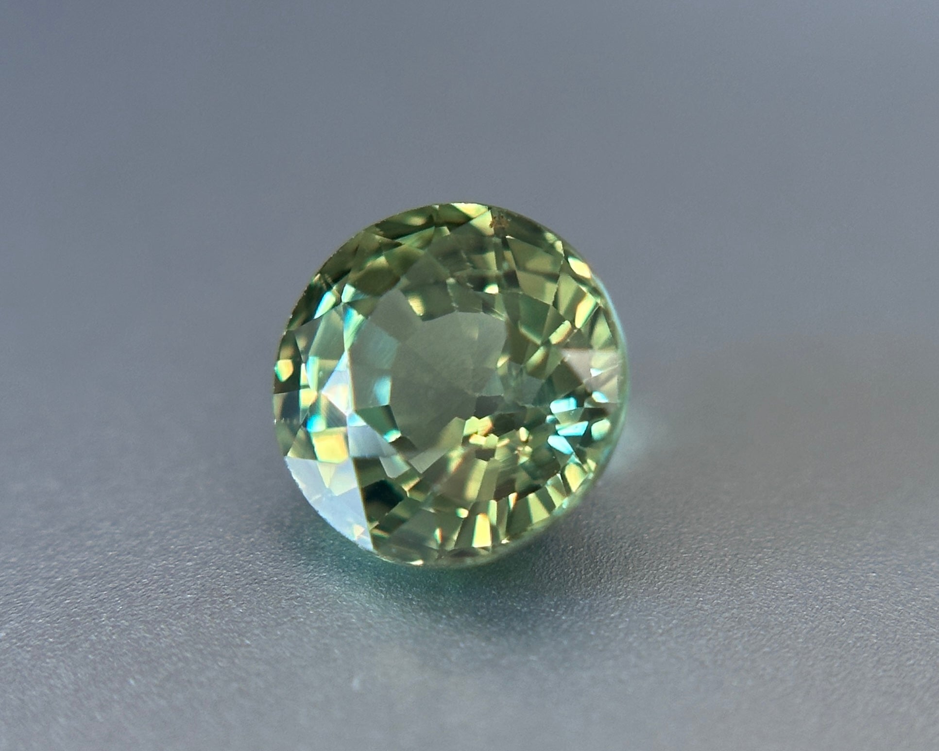 1.23 Carat Round Natural Green Sapphire